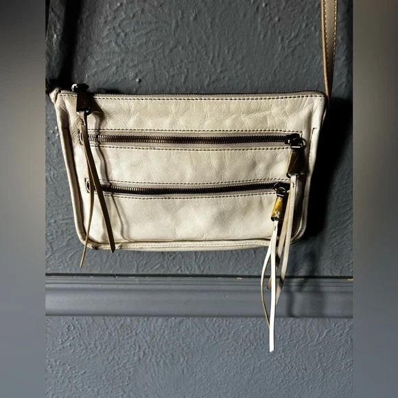 HOBO Cream Slim Crossbody Purse Leather Minimal Bag - Picture 7 of 11